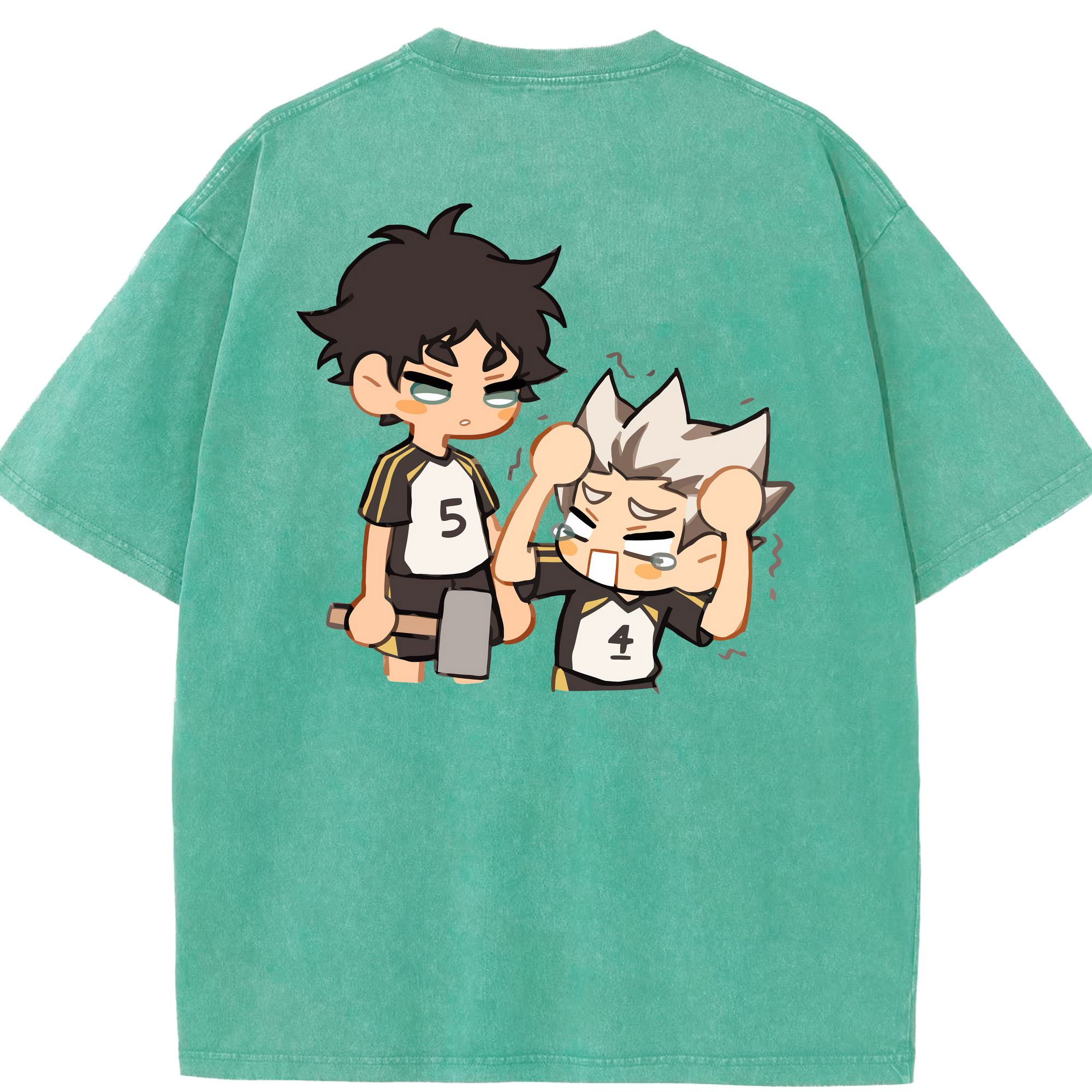 （画像用） ハイキュー!! Haikyu!! 綿100% ヴィンテージ風 半袖Tシャツ（背面プリント）